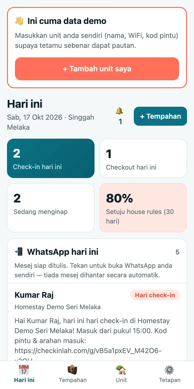 Paparan Hari ini CheckInLah
